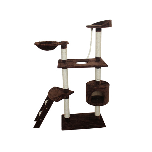 YES4PETS 145 cm Cat Tree Scratching Post Tree With ladder 