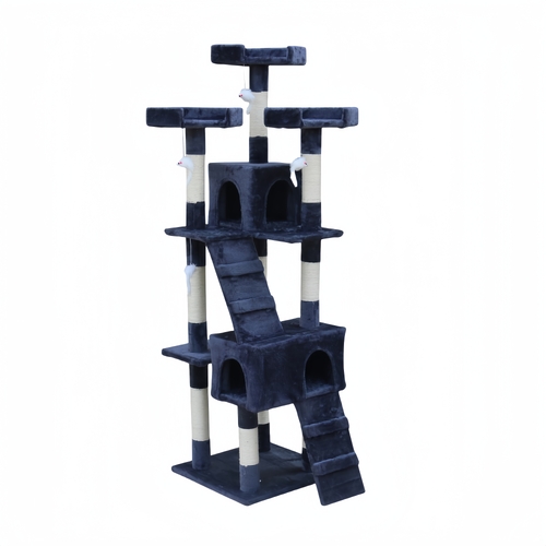 170cm Cat Scratching Post Tree Post House Tower with Ladder Furniture Grey