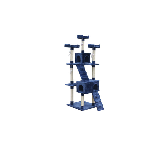 180 cm Cat Kitten Scratching Post Tree W ladder-Blue