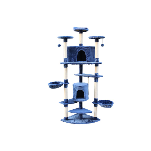 YES4PETS 200 cm Cat Scratching Post Tree Scratcher Corner Tower Furniture- Blue