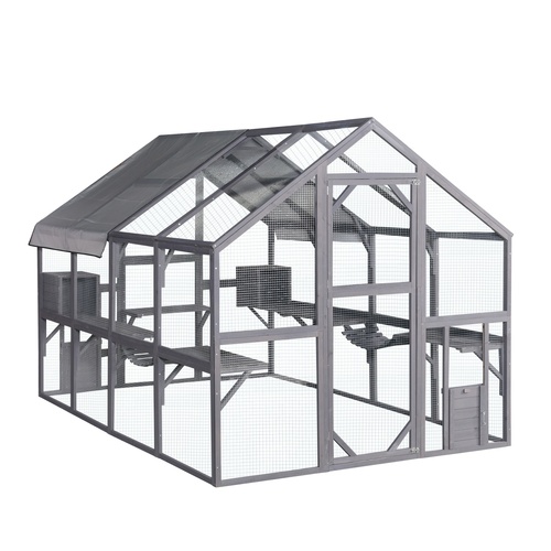 YES4PETS XXXXL Pet Cat Bird Ferret Shelter Condo with Escape Door Wooden Kitten Cage House
