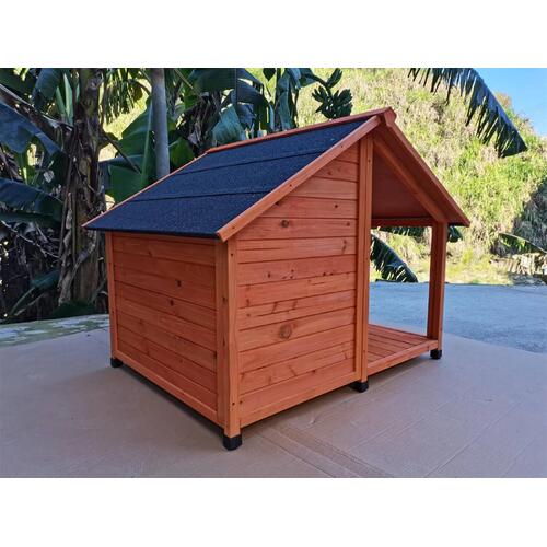 YES4PETS L Timber Pet Dog Kennel House Puppy Wooden Timber Cabin 130x105x100cm Brown