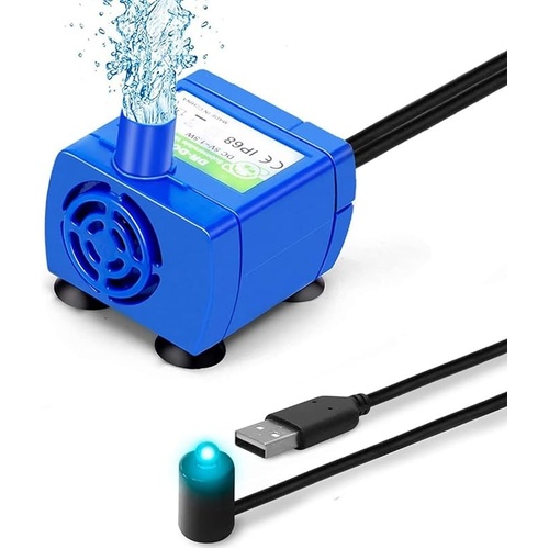 YES4PETS Cat Pet Water Fountain Pump Replacement LED Light DR-DC for Round Cubic Flower Cap Fountains