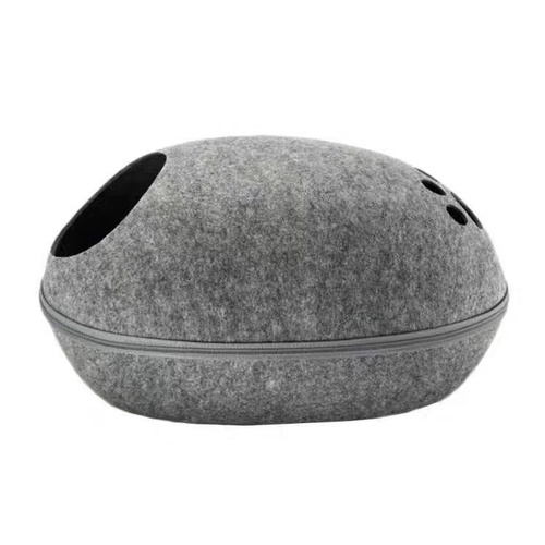 YES4PETS Large Cave Cat Soft Cushion Igloo Kitten Cat Bed Mat House Dog Puppy Dark Grey