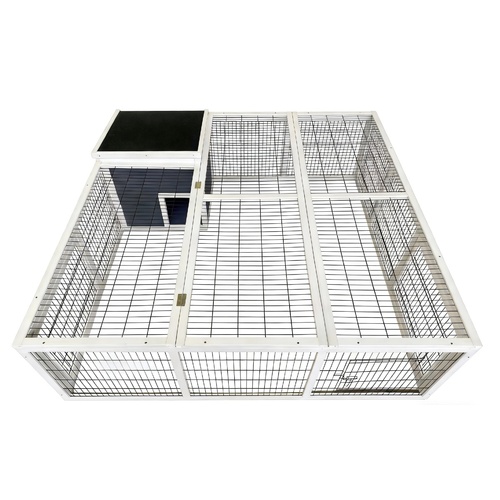 YES4PETS Rabbit Hutch Chicken Coop Ferret Cage Hen Chook Cat House 160X160X55.9 CM