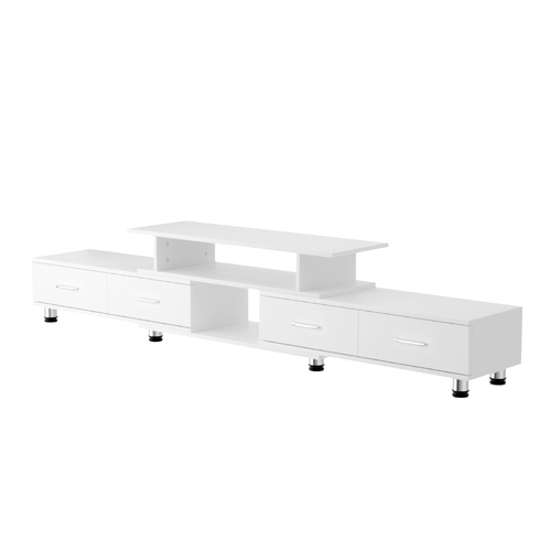 Artiss TV Cabinet Entertainment Unit Stand Wooden 160CM To 220CM Lowline Storage Drawers White