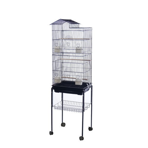 YES4PETS 158cm Large Bird Cage Pet Parrot Aviary Budgie Perch Rolling Stand Castor Wheel