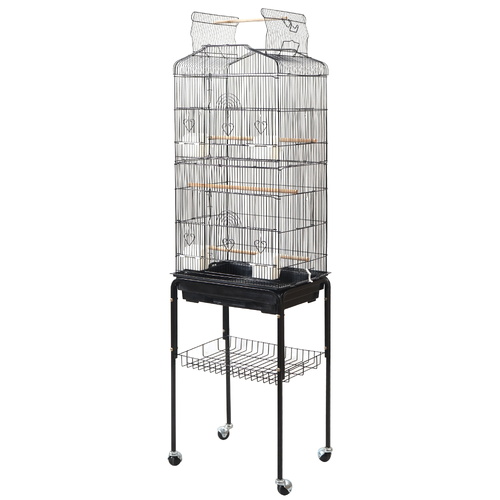 YES4PETS 153cm Large Bird Cage Pet Parrot Aviary Budgie Perch Rolling Stand Castor Wheel