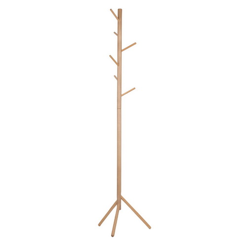Artiss Wooden Clothes Stand with 6 Hooks - Beige
