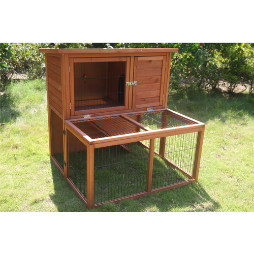 Large Double Storey Wooden Rabbit Hutch Chicken Coop Guinea Pig Cage