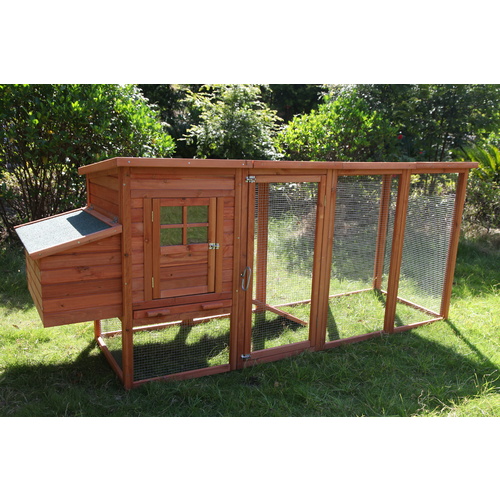 250 cm XL Chicken Coop Rabbit Hutch Ferret Cage Hen Chook House