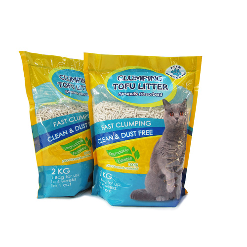 YES4PETS 6 Bags Biodegradable Flushable Clumping Cat Tofu Eco Litter 2kg Per Bag