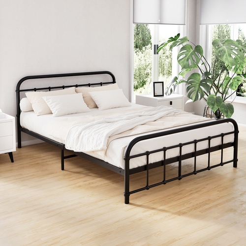 Artiss Bed Frame Metal Frames LEO - Double (Black)