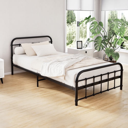 Artiss Bed Frame Metal Frames LEO - King Single(Black)