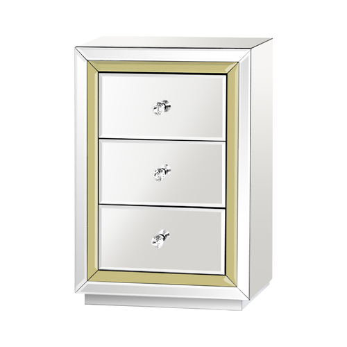 Artiss Mirrored Furniture Bedside Table Chest Drawers Gloss Nightstand