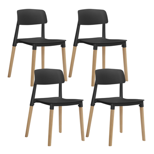 Artiss 4x Belloch Replica Dining Chairs Kichen Cafe Stackle Beech Wood Legs Black