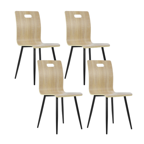 4x Artiss Dining Chairs Bentwood Seater Metal Legs Cafe Kitchen Chair Wooden