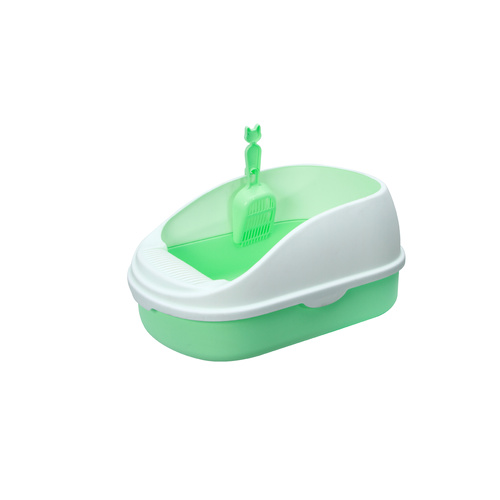 YES4PETS Medium Portable Cat Toilet Litter Box Tray with Scoop Green