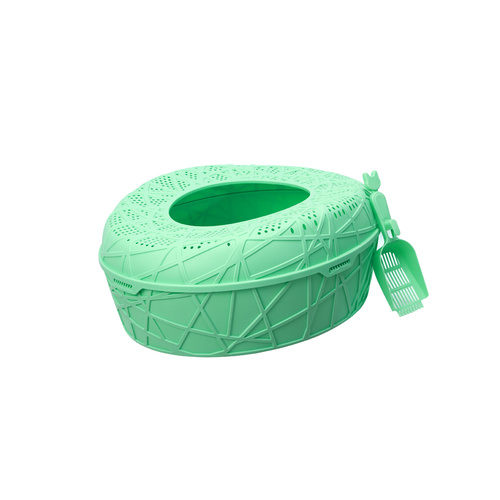 YES4PETS XL Portable Cat Toilet Litter Box Tray House with Scoop Green