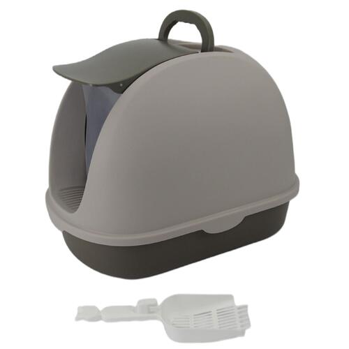 Cat Toilet Litter Box  Portable Hooded Tray House with Scoop and  Handle 