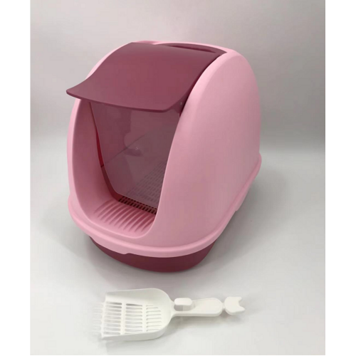 Portable Hooded Cat Toilet Litter Box Tray House With Scoop and Grid Tray