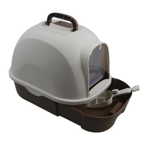 YES4PETS Large Hooded Cat Toilet Litter Box Tray House With Drawer and Scoop Brown