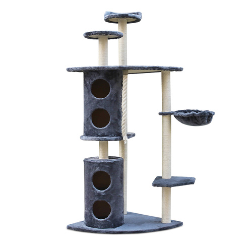 170cm Multi Level Cat Scratcher Scratching Post Tree Tower Furniture - Grey