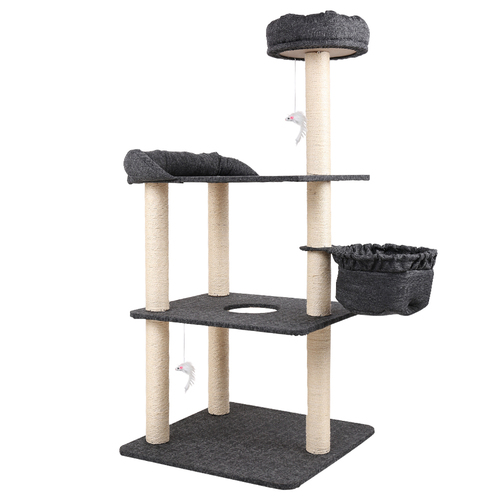  Cat Tree 132cm Trees Scratching Post Scratcher Tower Condo House Furniture Wood
