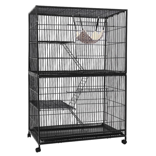  4 Level Rabbit Cage Bird Ferret Parrot Aviary Cat Hamster Castor 142cm