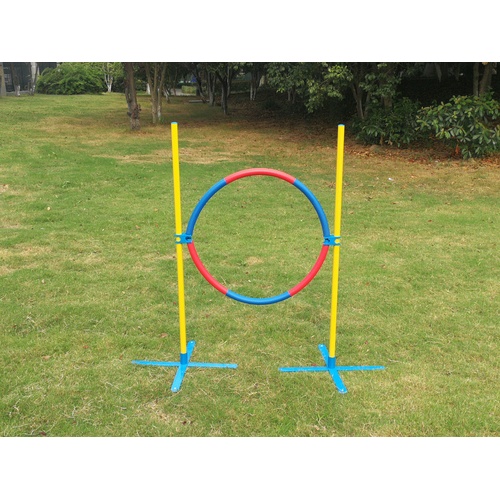 YES4PETS Portable Adjustable Dog Puppy Training Practice Jump Tyre Agility Post