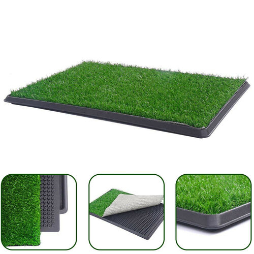 YES4PETS XL Indoor Dog Puppy Toilet Grass Training Mat Loo Pad Potty W 3 Grass