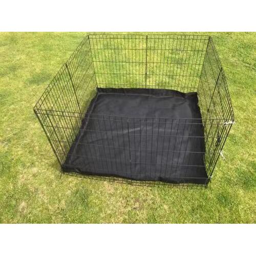 42' Dog Rabbit Playpen Exercise Puppy Enclosure Fence With Canvas Floor
