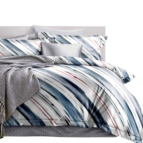 Giselle Bedding Quilt Cover Set Queen Bed Doona Duvet Reversible Sets Stripe Pattern