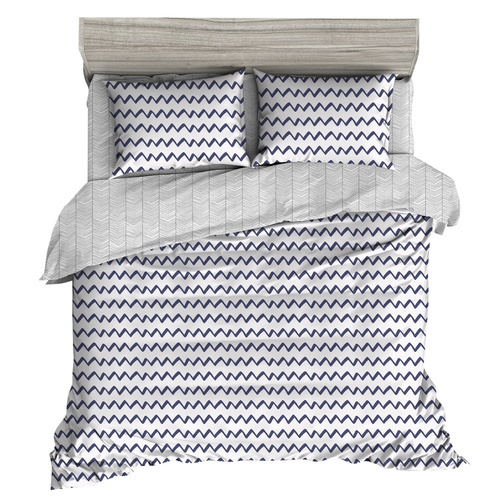 Giselle Bedding Quilt Cover Set King Bed Doona Duvet Reversible Sets Wave Pattern Black White