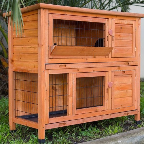 YES4PETS XL Double Storey Rabbit Hutch Guinea Pig Cage , Ferret cage W Pull Out Tray