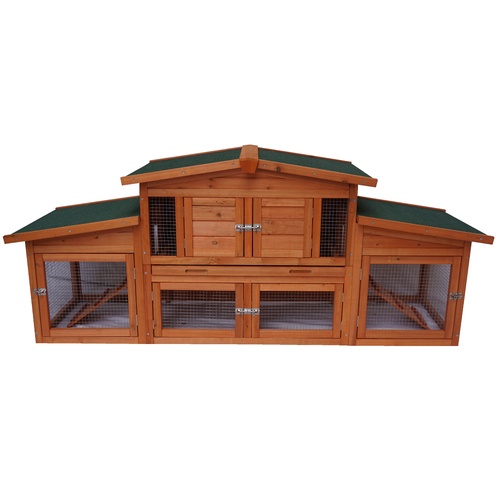 YES4PETS 2 Storey Pet Rabbit Hutch Wooden Guinea Pig Ferret Cage Hen Tray