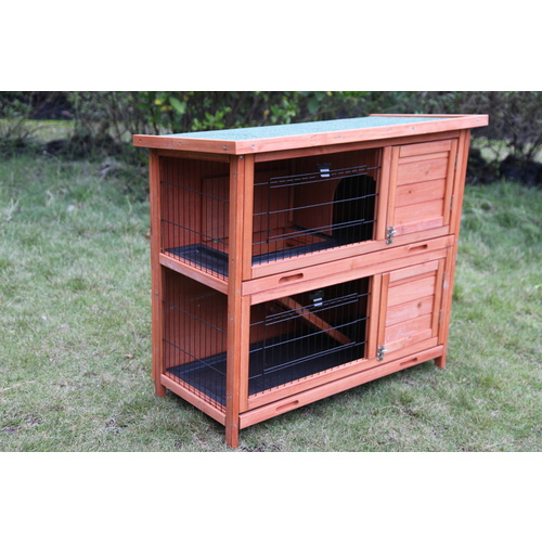 Double Storey Rabbit Hutch Guinea Pig Cage Ferret Cage With Pull Out tray