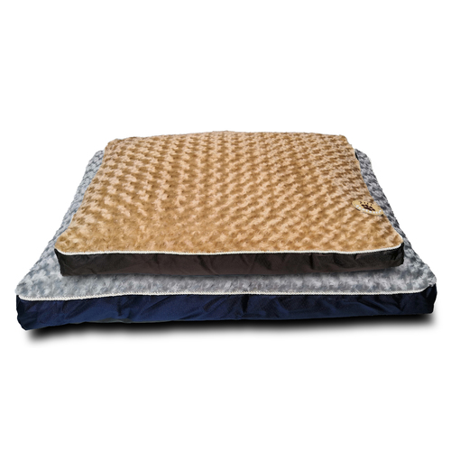 YES4PETS Large Dog Puppy Pad Bed Kennel Mat Cushion Bed 100 x 70 cm Brown / Grey