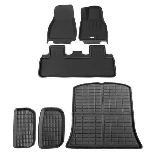3PCS Car Rear Front Cargo Trunk Toolbox Luggage Rubber Mats for Tesla Model Y 2021-2022