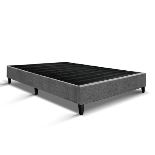 Artiss King Size Bed Base Frame Mattress Platform Fabric Wooden Grey BRISK