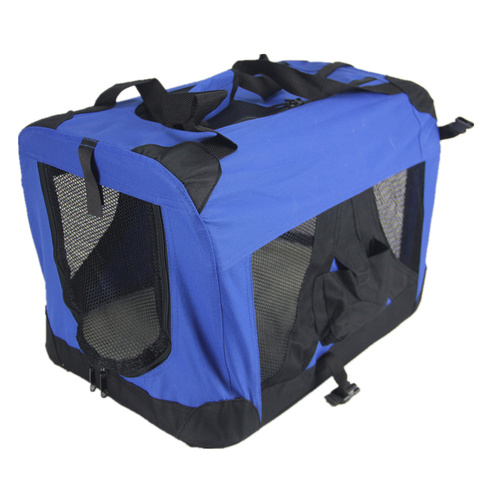 Small Portable Foldable Dog Cat Puppy Soft Crate Cage-Blue