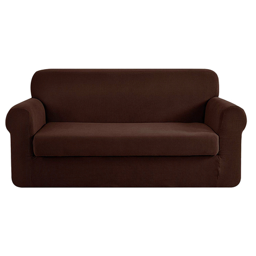 Artiss 2-piece Sofa Cover Elastic Stretch Couch Covers Protector 3 Steater Coffee
