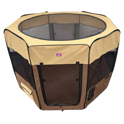 YES4PETS 75 cm Foldable Large Brown Dog Puppy Soft Cat Playpen Enclosure