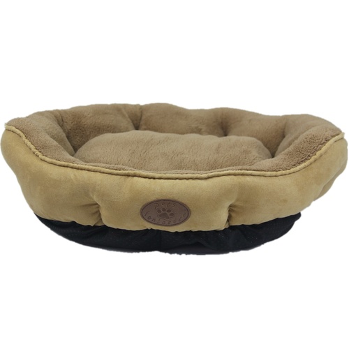 Washable Beige Fleece Dog Cat Bed-Large