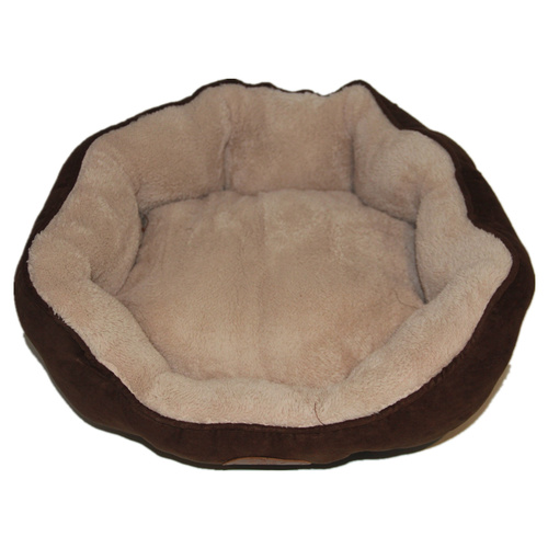 Washable Brown Fleece Dog Cat Bed-Small