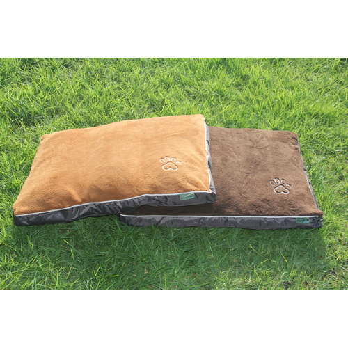YES4PETS Large Dog Puppy Pad Bed Kennel Mat Cushion Bed 100 x 70 cm Brown / Beige