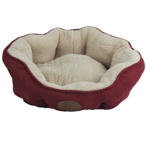 YES4PETS Washable Red / Grey / Beige Fleece Pet Dog Cat Soft Bed-Medium