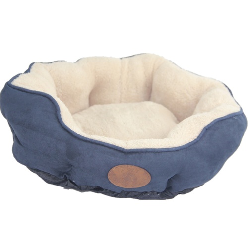 Washable Blue / Grey Pet Dog Fleece Pet Soft Dog Cat Bed-Small