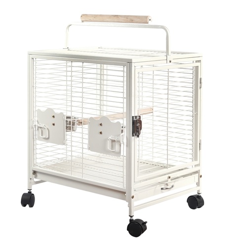 YES4PETS Small Bird Transport Budgie Cage Parrot Aviary Carrier With Wheel