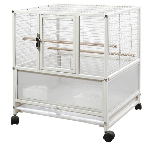 YES4PETS Small Bird Transport Budgie Cage Parrot Aviary Carrier with Wheels